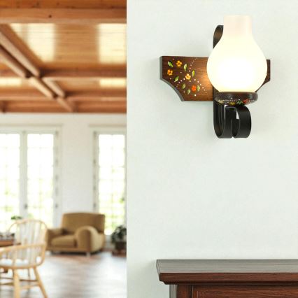 Brilagi - Væglampe QUEEN 1xE14/40W/230V bøg/wenge