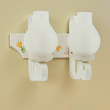 Brilagi - Væglampe QUEEN 2xE14/40W/230V bøg/creme