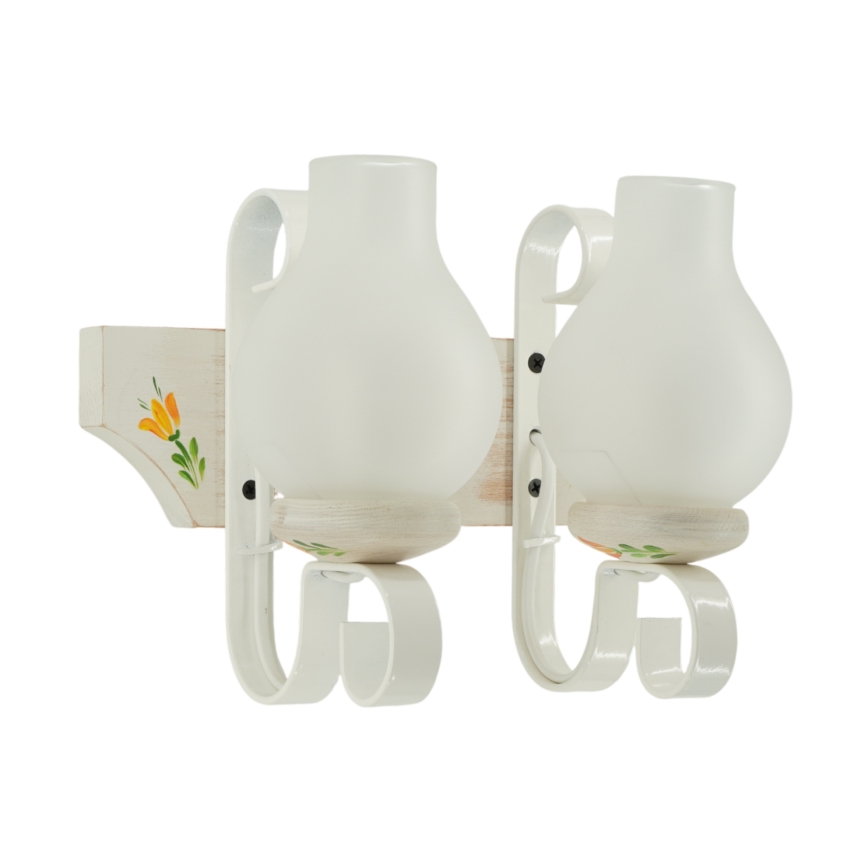 Brilagi - Væglampe QUEEN 2xE14/40W/230V bøg/creme