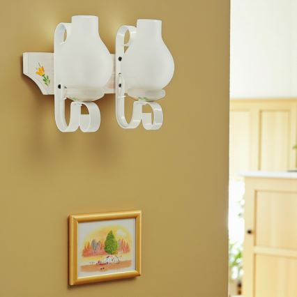 Brilagi - Væglampe QUEEN 2xE14/40W/230V bøg/creme