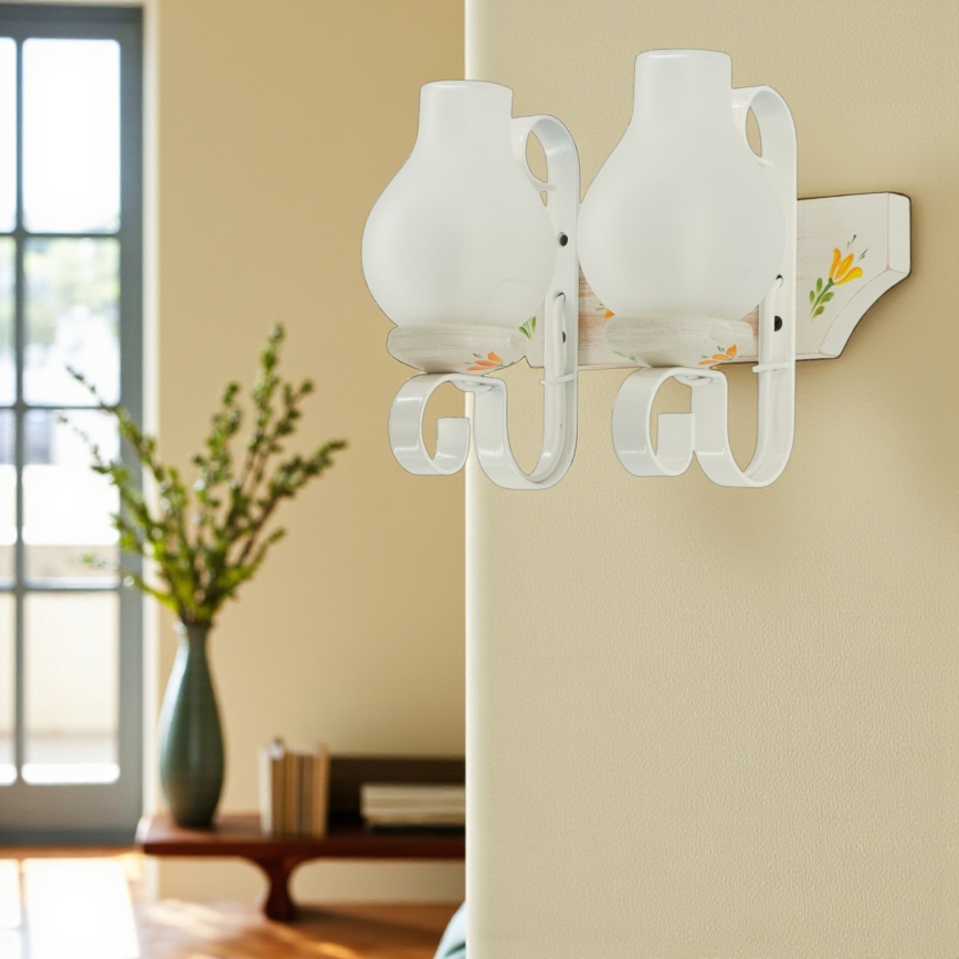 Brilagi - Væglampe QUEEN 2xE14/40W/230V bøg/creme