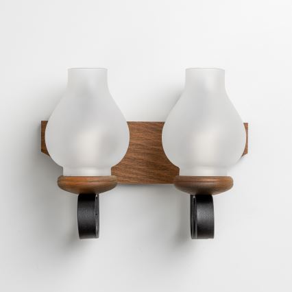 Brilagi - Væglampe QUEEN 2xE14/40W/230V bøg/valnød