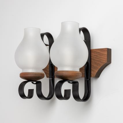 Brilagi - Væglampe QUEEN 2xE14/40W/230V bøg/valnød