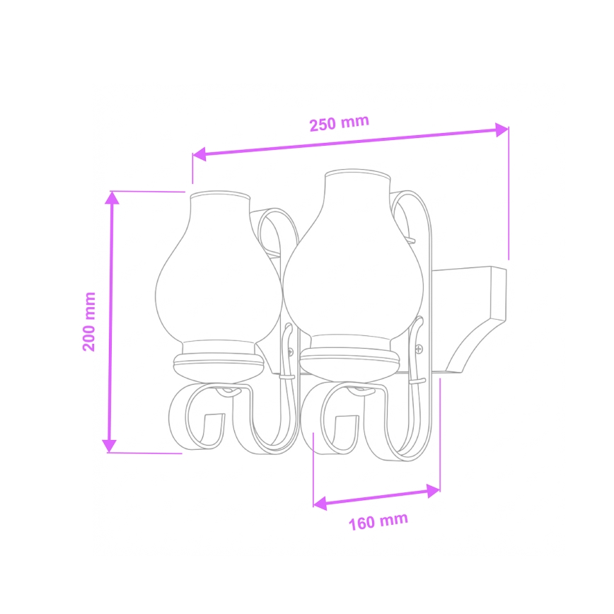 Brilagi - Væglampe QUEEN 2xE14/40W/230V bøg/valnød