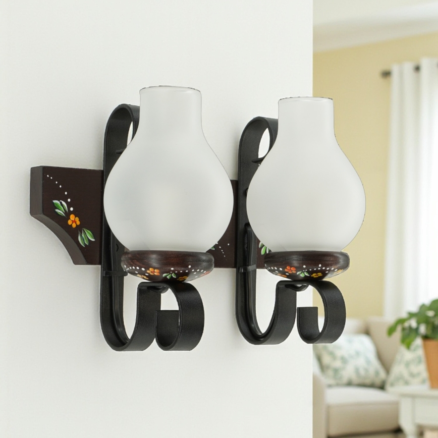 Brilagi - Væglampe QUEEN 2xE14/40W/230V bøg/wenge