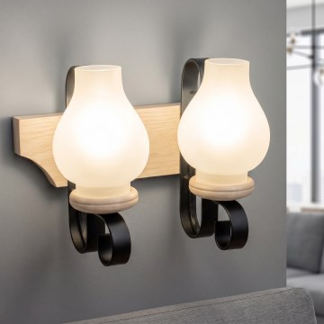 Brilagi - Væglampe QUEEN 2xE14/40W/230V eg