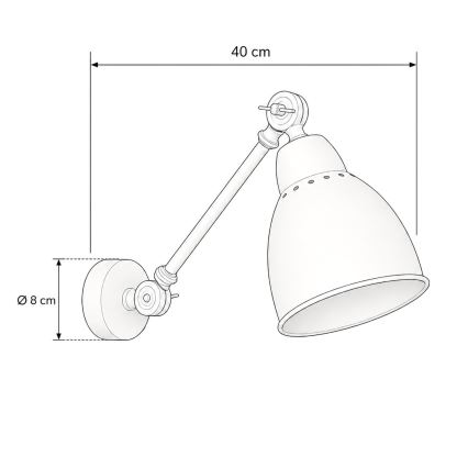 BRILAGI - Væglampe QUILL 1xE27/40W/230V 40 cm hvid
