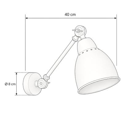 BRILAGI - Væglampe QUILL 1xE27/40W/230V 40 cm sort