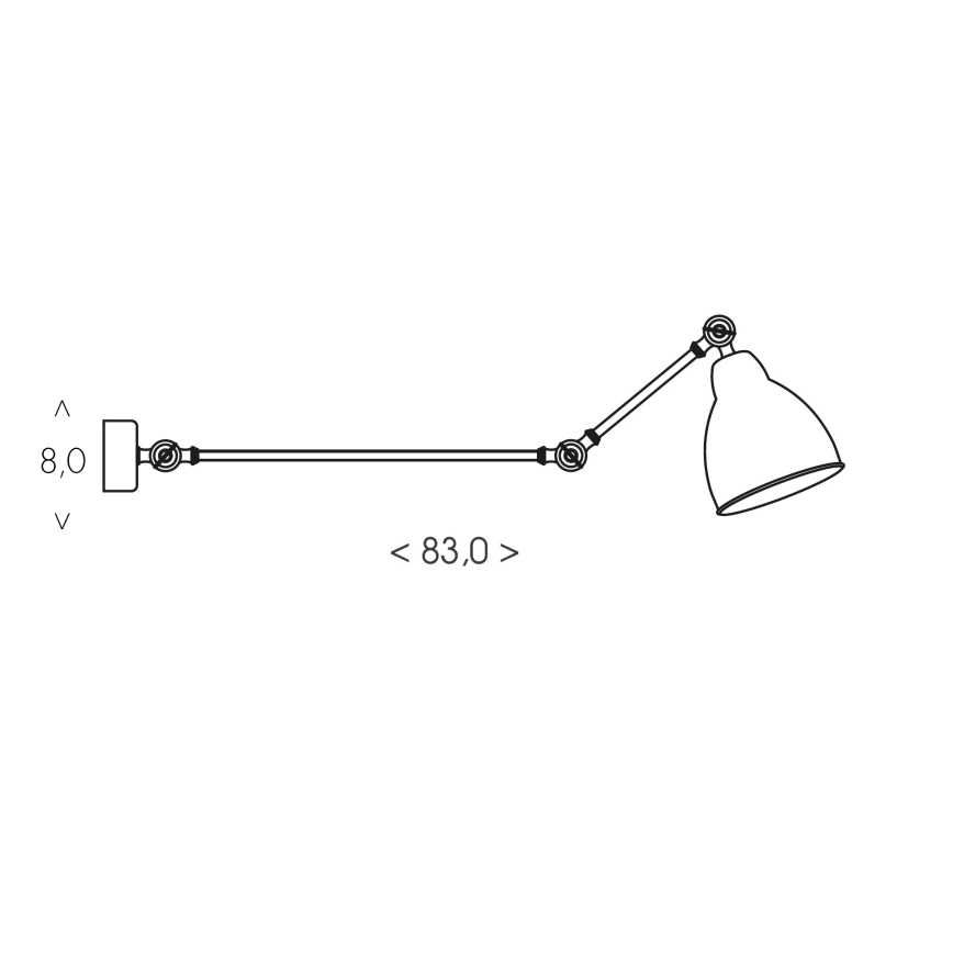Brilagi - Væglampe QUILL 1xE27/40W/230V 83 cm sort