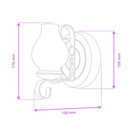 Brilagi - Væglampe ROATA APLICA 1xE14/40W/230V bøg