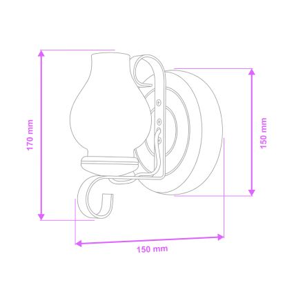 Brilagi - Væglampe ROATA APLICA 1xE14/40W/230V bøg/valnød