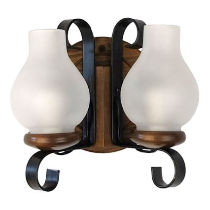 Brilagi - Væglampe ROATA APLICA 2xE14/40W/230V bøg/valnød