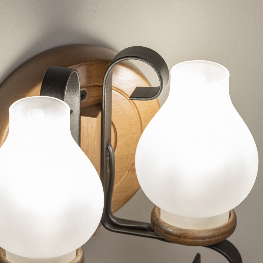 Brilagi - Væglampe ROATA APLICA 2xE14/40W/230V bøg/valnød