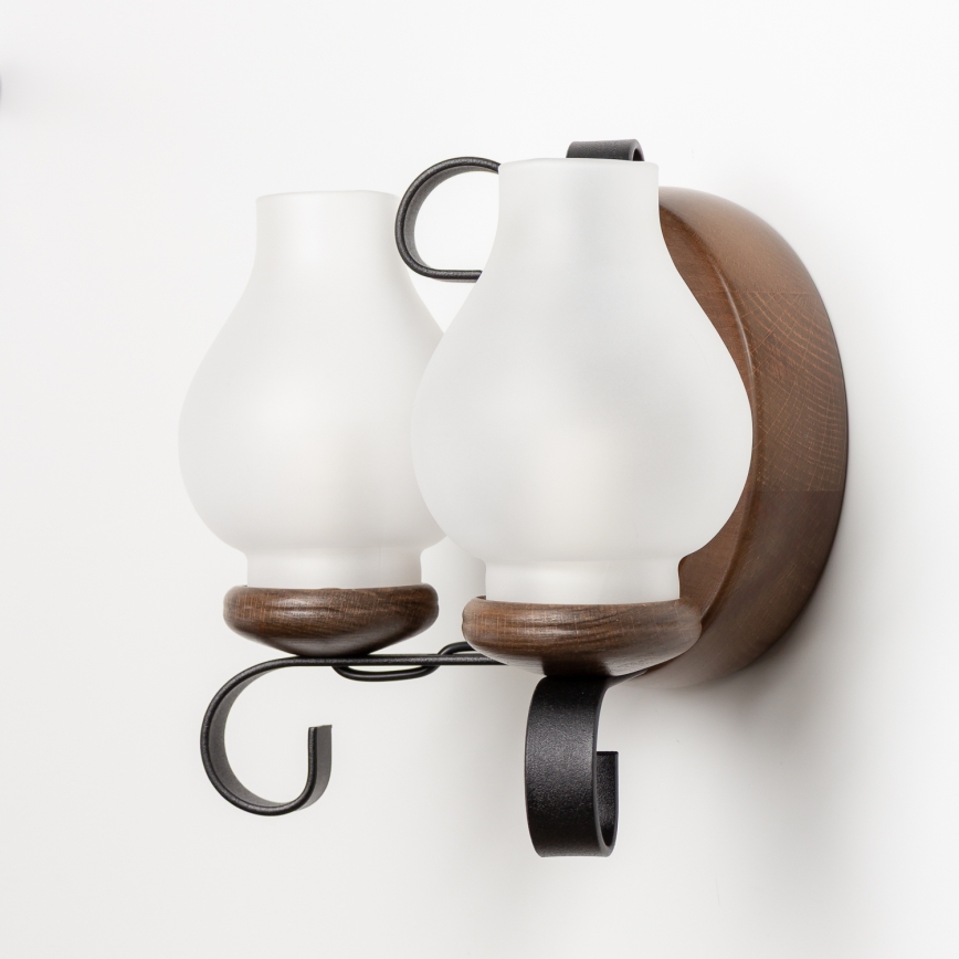 Brilagi - Væglampe ROATA APLICA 2xE14/40W/230V bøg/valnød