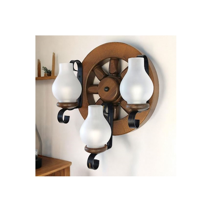 Brilagi - Væglampe ROATA APLICA 3xE14/40W/230V bøg/valnød