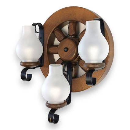 Brilagi - Væglampe ROATA APLICA 3xE14/40W/230V bøg/valnød