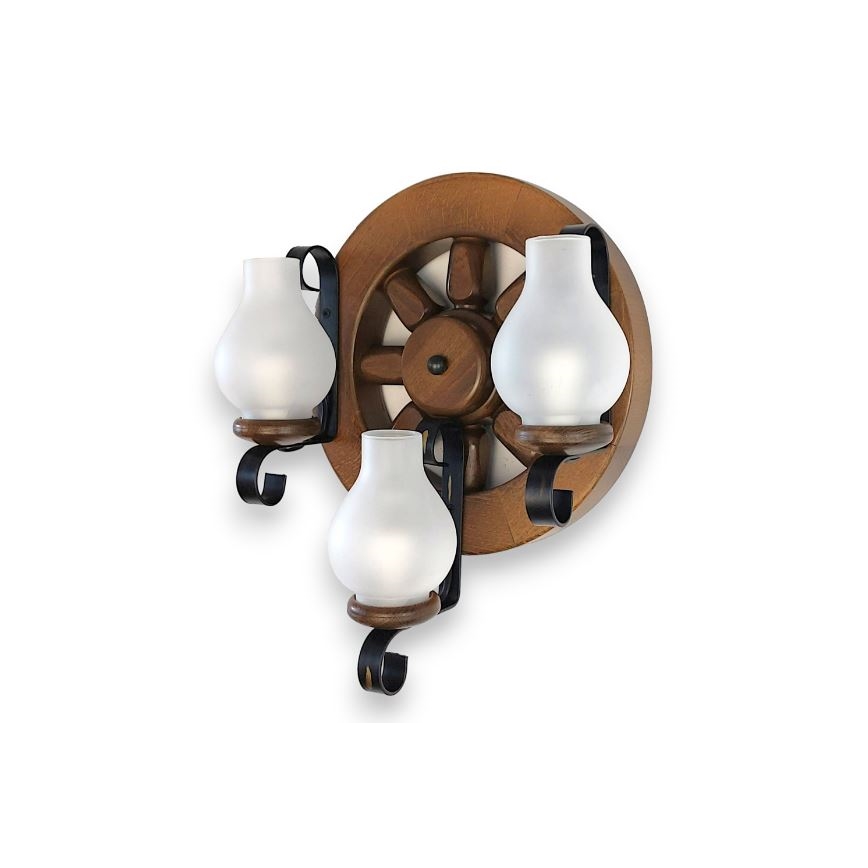 Brilagi - Væglampe ROATA APLICA 3xE14/40W/230V bøg/valnød