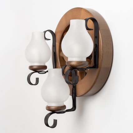 Brilagi - Væglampe ROATA APLICA 3xE14/40W/230V bøg/valnød