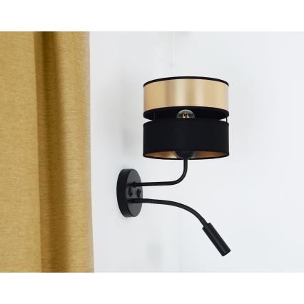 Brilagi - Væglampe ROYAL 1xE27/15W/230V + 1xG9/3W sort/guldfarvet