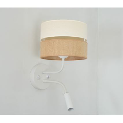 Brilagi - Væglampe ROYAL YUTE 1xE27/15W/230V + 1xG9/6W beige/cremefarvet/hvid