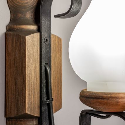 Brilagi - Væglampe RUSTIC 1xE14/40W/230V bøg