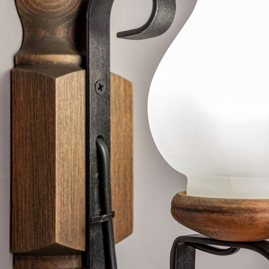 Brilagi - Væglampe RUSTIC 1xE14/40W/230V bøg