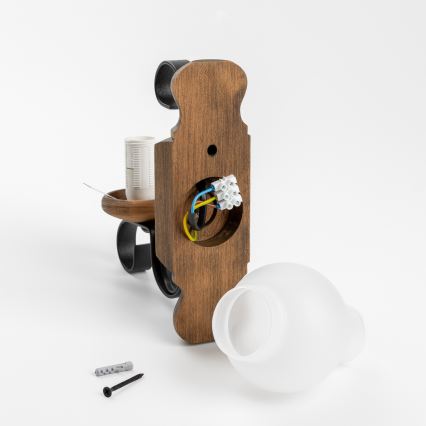 Brilagi - Væglampe RUSTIC 1xE14/40W/230V bøg