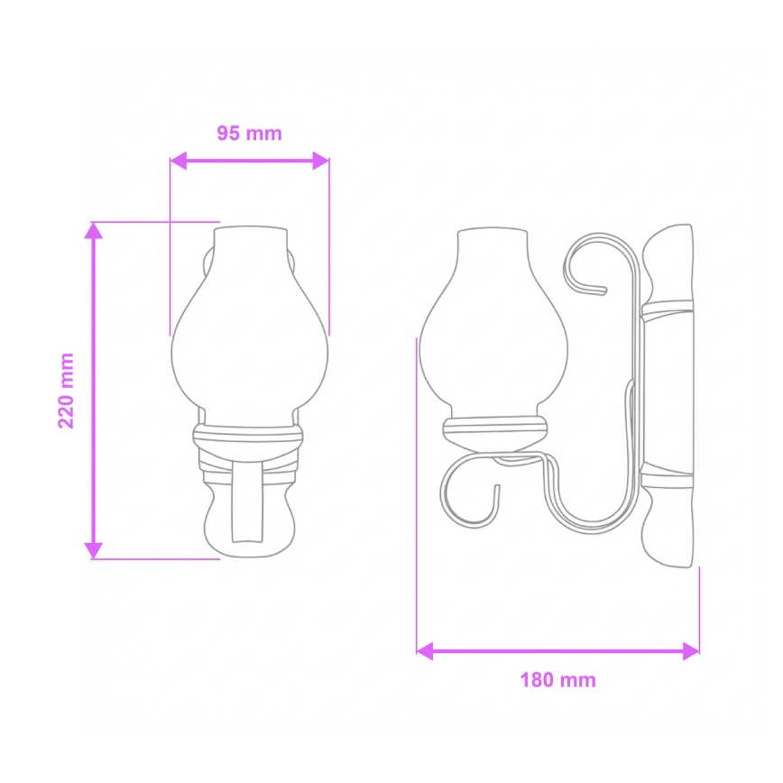 Brilagi - Væglampe RUSTIC 1xE14/40W/230V bøg/valnød