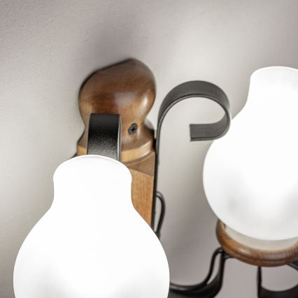 Brilagi - Væglampe RUSTIC 2xE14/40W/230V bøg/valnød