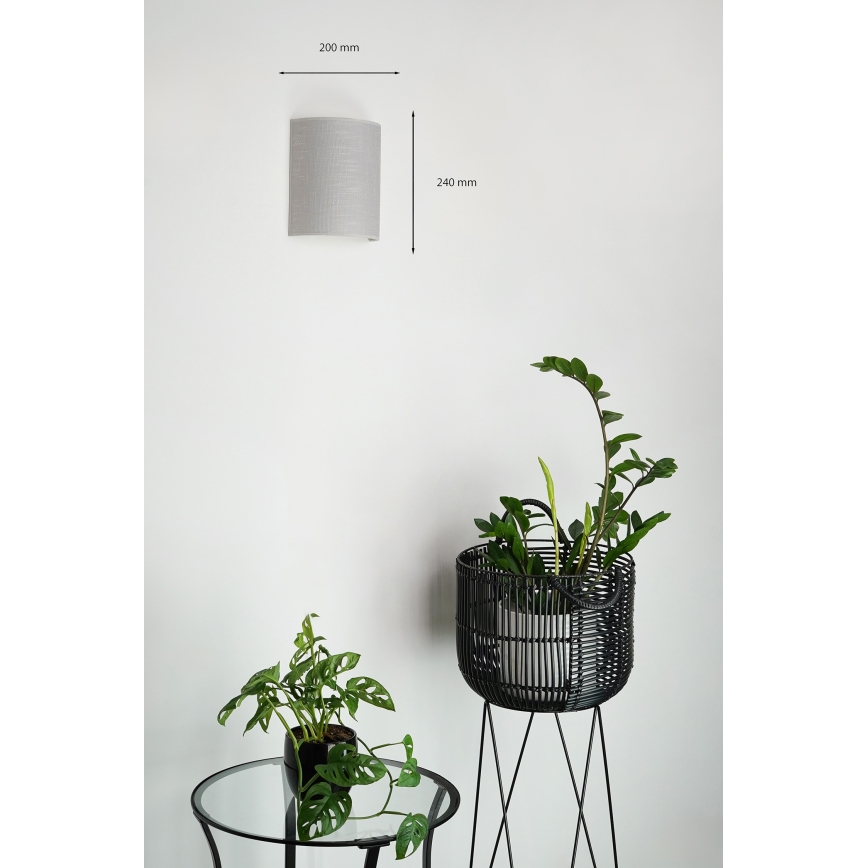 Brilagi - Væglampe SEMI 1xE27/15W/230V grå