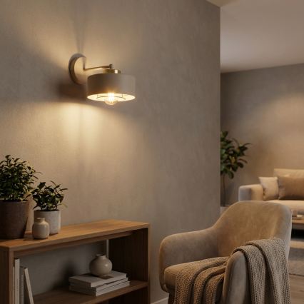 Brilagi - Væglampe SPRING 1xE27/60W/230V beige/guld