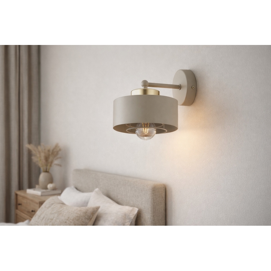 Brilagi - Væglampe SPRING 1xE27/60W/230V beige/guld
