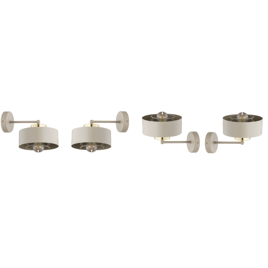 Brilagi - Væglampe SPRING 1xE27/60W/230V beige/guld