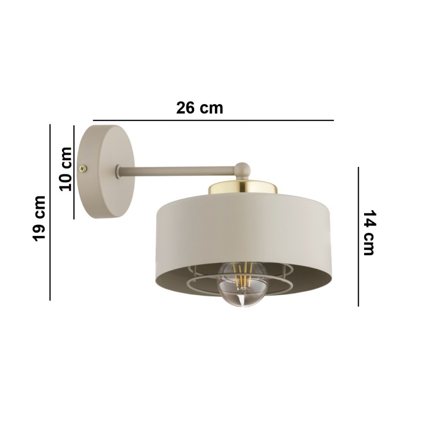 Brilagi - Væglampe SPRING 1xE27/60W/230V beige/guld