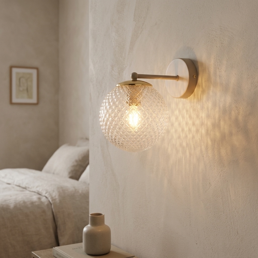 Brilagi - Væglampe STELLA 1xE27/60W/230V beige/guld