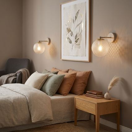 Brilagi - Væglampe STELLA 1xE27/60W/230V beige/guld