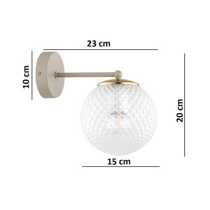 Brilagi - Væglampe STELLA 1xE27/60W/230V beige/guld