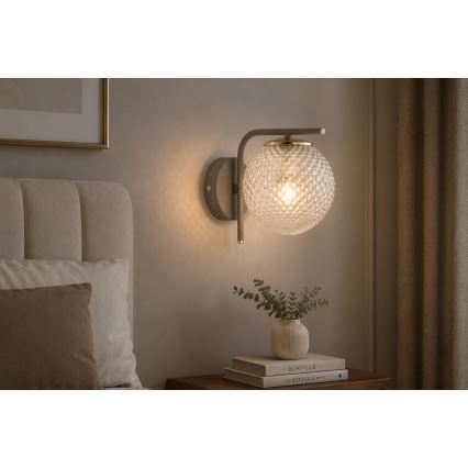 Brilagi - Væglampe STELLA 1xE27/60W/230V beige/guld