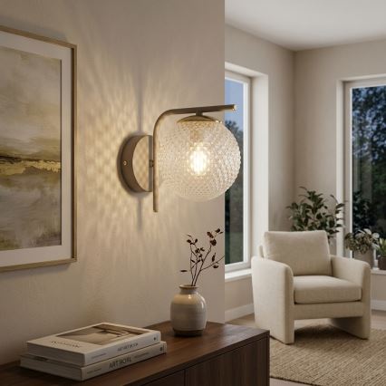 Brilagi - Væglampe STELLA 1xE27/60W/230V beige/guld