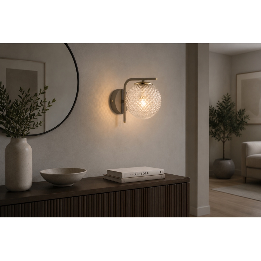Brilagi - Væglampe STELLA 1xE27/60W/230V beige/guld