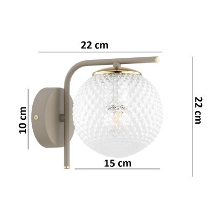 Brilagi - Væglampe STELLA 1xE27/60W/230V beige/guld