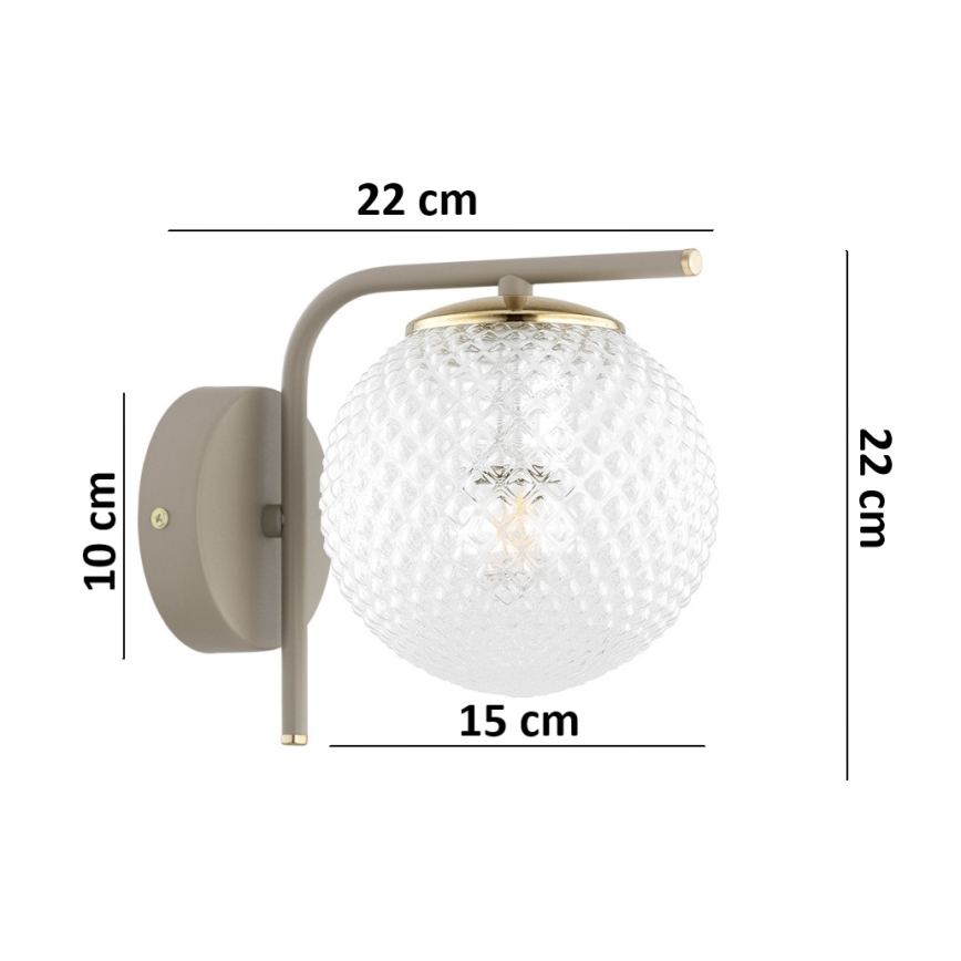 Brilagi - Væglampe STELLA 1xE27/60W/230V beige/guld