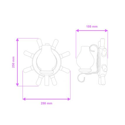 Brilagi - Væglampe TIMONA 1xE14/40W/230V bøg/valnød