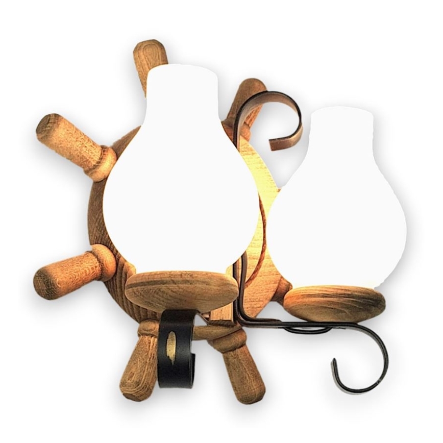 Brilagi - Væglampe TIMONA 2xE14/40W/230V bøg