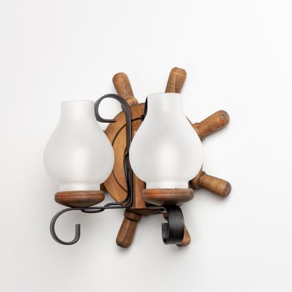 Brilagi - Væglampe TIMONA 2xE14/40W/230V bøg