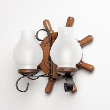 Brilagi - Væglampe TIMONA 2xE14/40W/230V bøg/valnød