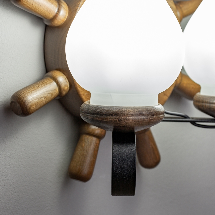 Brilagi - Væglampe TIMONA 2xE14/40W/230V bøg/valnød