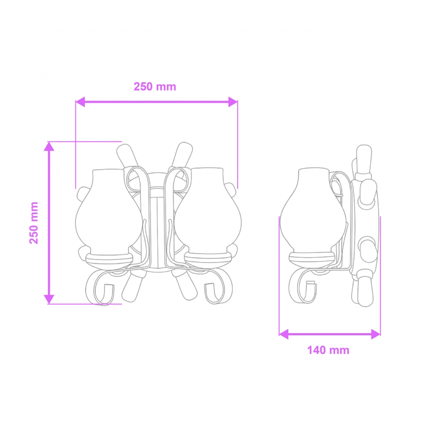 Brilagi - Væglampe TIMONA 2xE14/40W/230V bøg/valnød