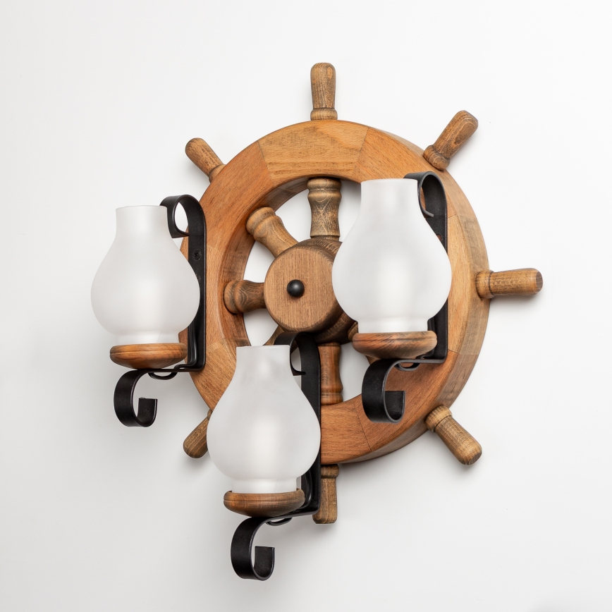 Brilagi - Væglampe TIMONA 3xE14/40W/230V bøg