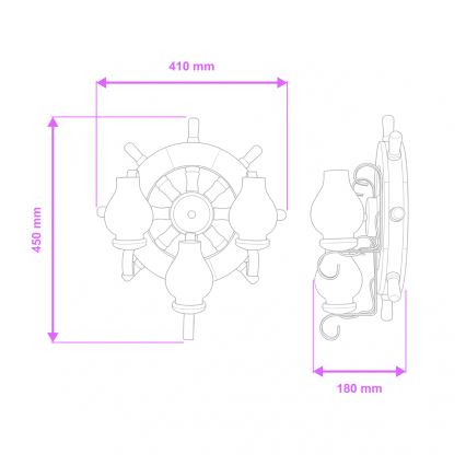 Brilagi - Væglampe TIMONA 3xE14/40W/230V bøg/valnød